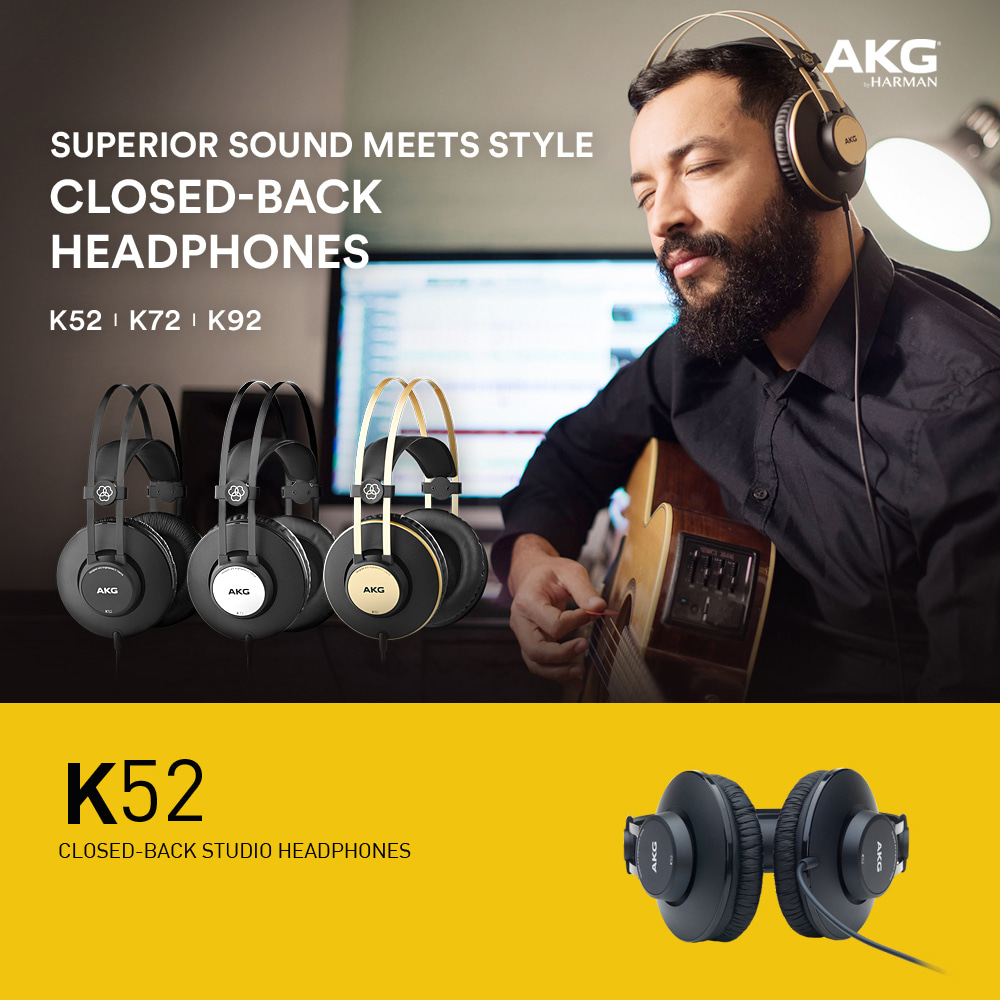AKG 프로 모니터링 헤드폰 K52